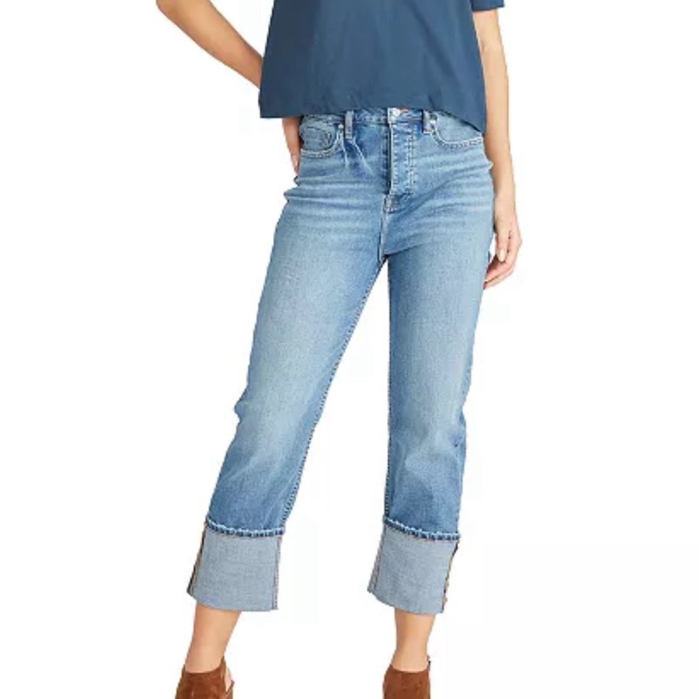 Joni Cuffed Wide Leg Cropped Jeans